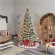 Nearly Natural 10ft Flocked Vermont Mixed Pine Christmas Tree w/ 800 LED Lights