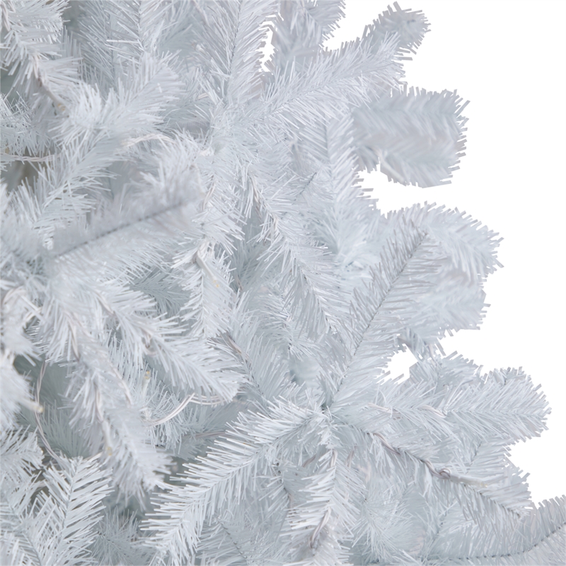 Nearly Natural 9ft White Christmas Tree with 650 LED Lights in White