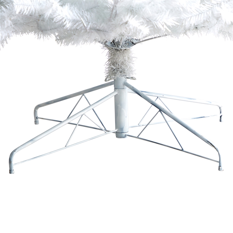 Nearly Natural 9ft White Christmas Tree with 650 LED Lights in White