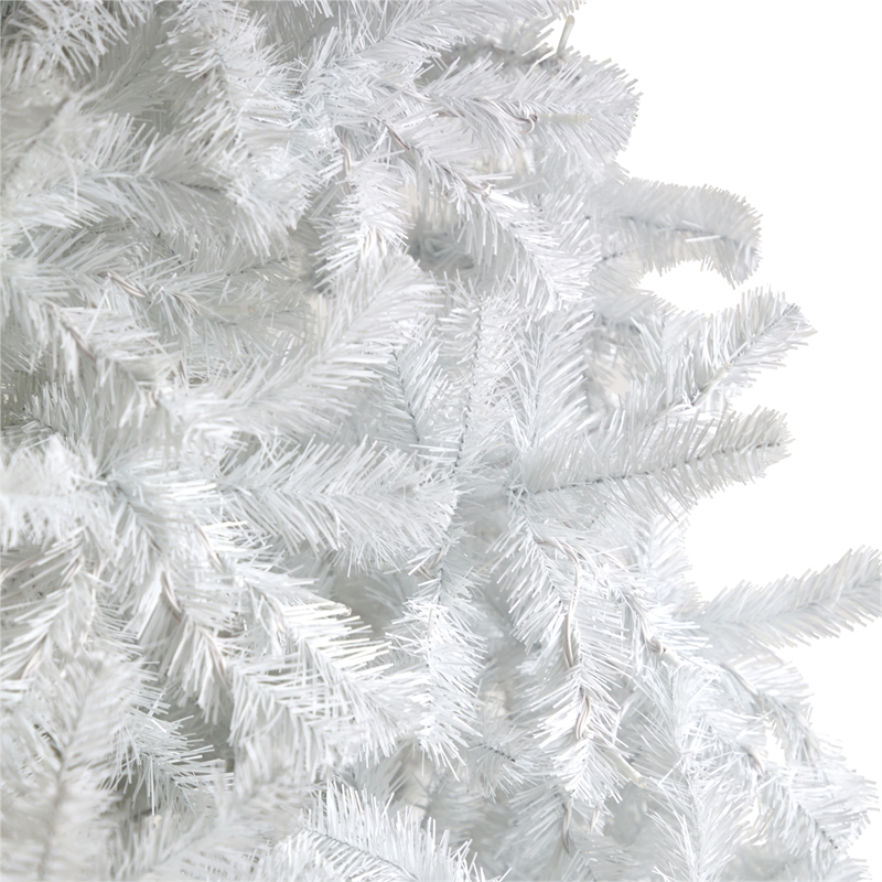 Nearly Natural 10ft White Christmas Tree with 800 LED Lights in White