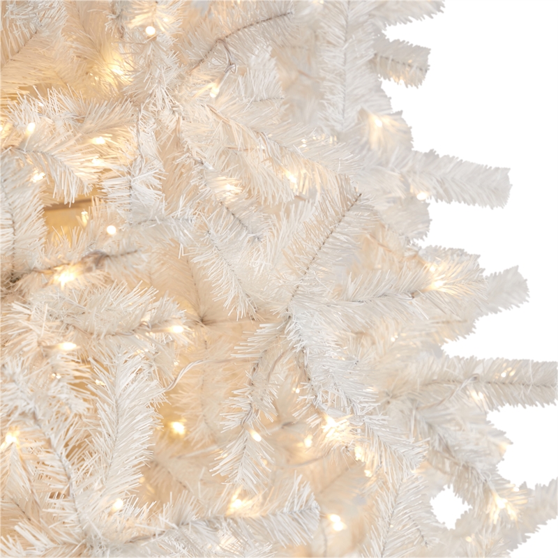 Nearly Natural 11ft White Christmas Tree with 1000 LED Lights in White