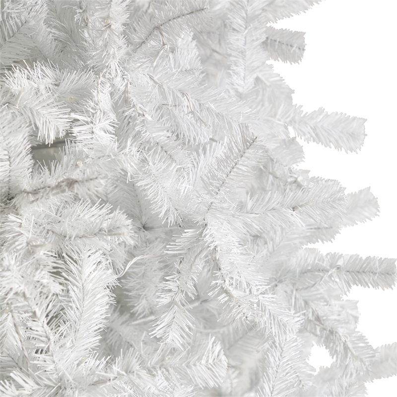 Nearly Natural 11ft White Christmas Tree with 1000 LED Lights in White