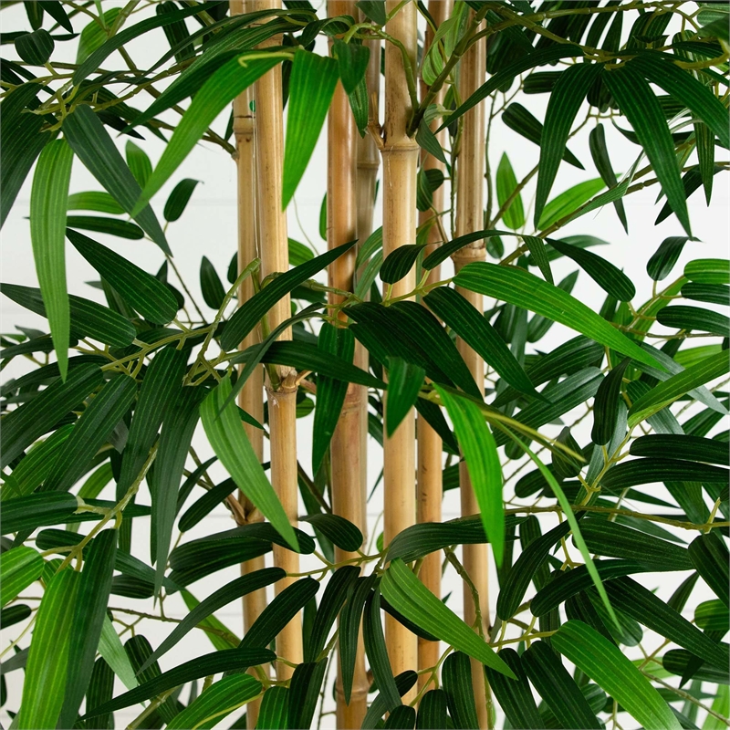 Nearly Natural 12ft Artificial Bamboo Tree with Real Bamboo Trunks in Green