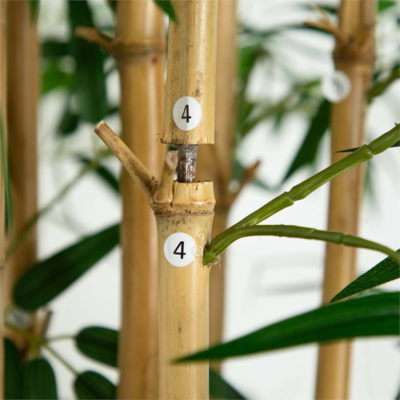Nearly Natural 12ft Artificial Bamboo Tree with Real Bamboo Trunks in Green