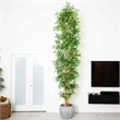 Nearly Natural 12ft Artificial Bamboo Tree with Real Bamboo Trunks in Green