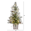 Nearly Natural 2ft Frosted Pre-Lit Green Christmas Tree w/ Pinecones in Planter