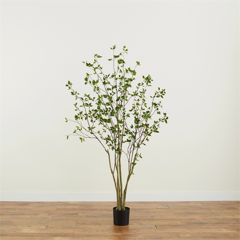 Nearly Natural 7ft Minimalist Citrus Artificial Tree in Green