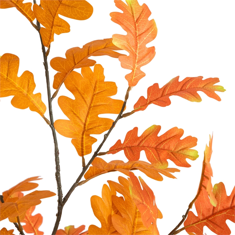 Nearly Natural 6ft Autumn Oak Artificial Fall Tree in Orange