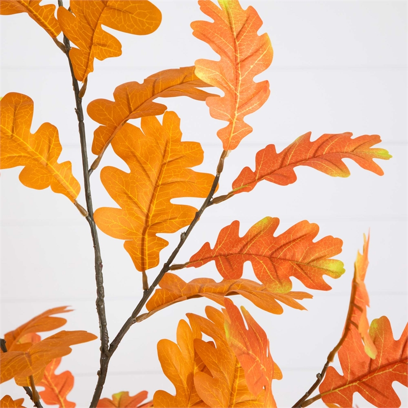 Nearly Natural 6ft Autumn Oak Artificial Fall Tree in Orange