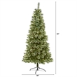Nearly Natural 7ft Wisconsin Slim Snow Tip Pine Green Christmas Tree
