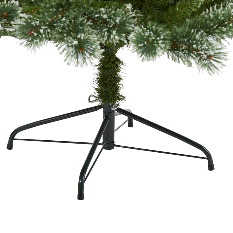 Nearly Natural 7ft Wisconsin Slim Snow Tip Pine Green Christmas Tree