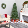 Nearly Natural 7ft Wisconsin Slim Snow Tip Pine Green Christmas Tree