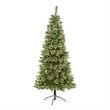 Nearly Natural 7ft Wisconsin Slim Snow Tip Pine Green Christmas Tree