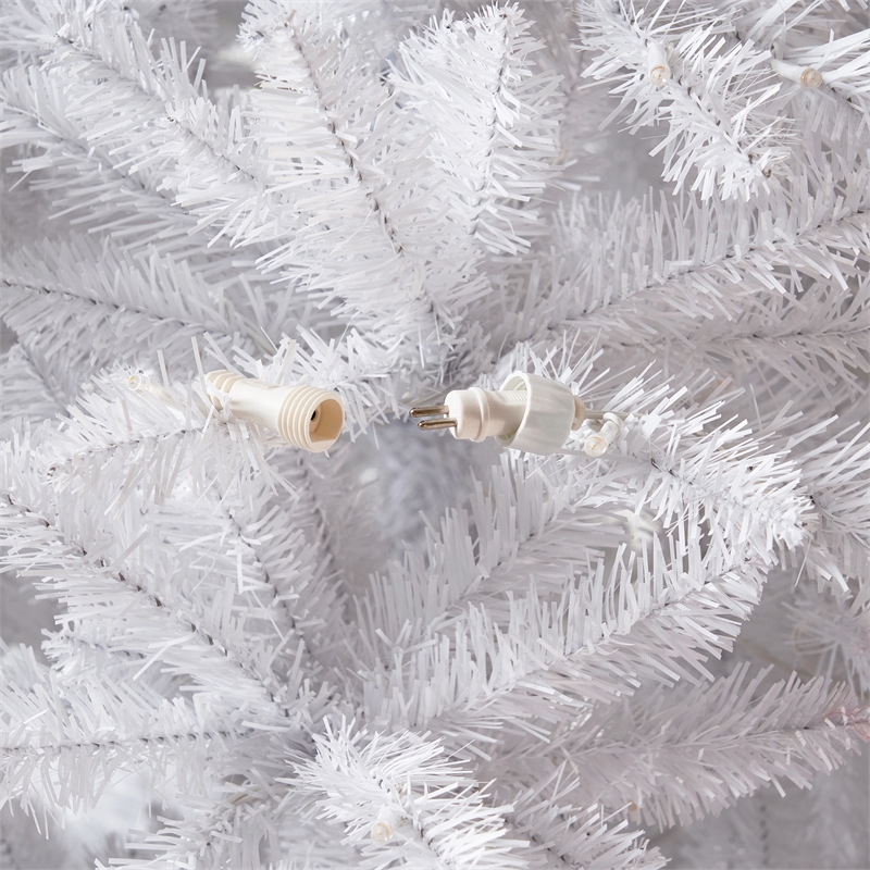 Nearly Natural 13ft Slim White Christmas Tree with 1350 Warm White LED Lights