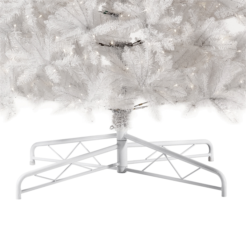 Nearly Natural 13ft Slim White Christmas Tree with 1350 Warm White LED Lights