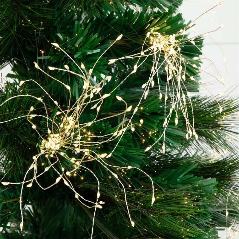 Nearly Natural 5ft Pre-Lit Fiber Optic Christmas Tree w/ 146 Warm White LED