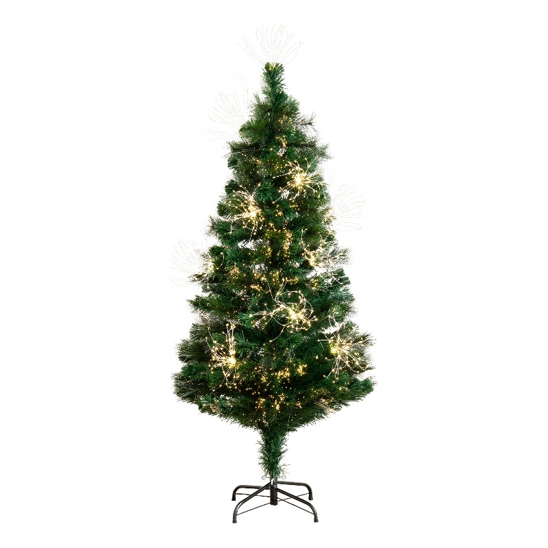 Nearly Natural 5ft Pre-Lit Fiber Optic Christmas Tree w/ 146 Warm White LED