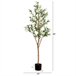 Nearly Natural 5ft Artificial Olive Tree with Natural Trunk in Green