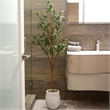 Nearly Natural 5ft Artificial Olive Tree with Natural Trunk in Green
