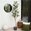 Nearly Natural 6ft Artificial Olive Tree with Natural Trunk in Green