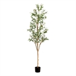 Nearly Natural 6ft Artificial Olive Tree with Natural Trunk in Green