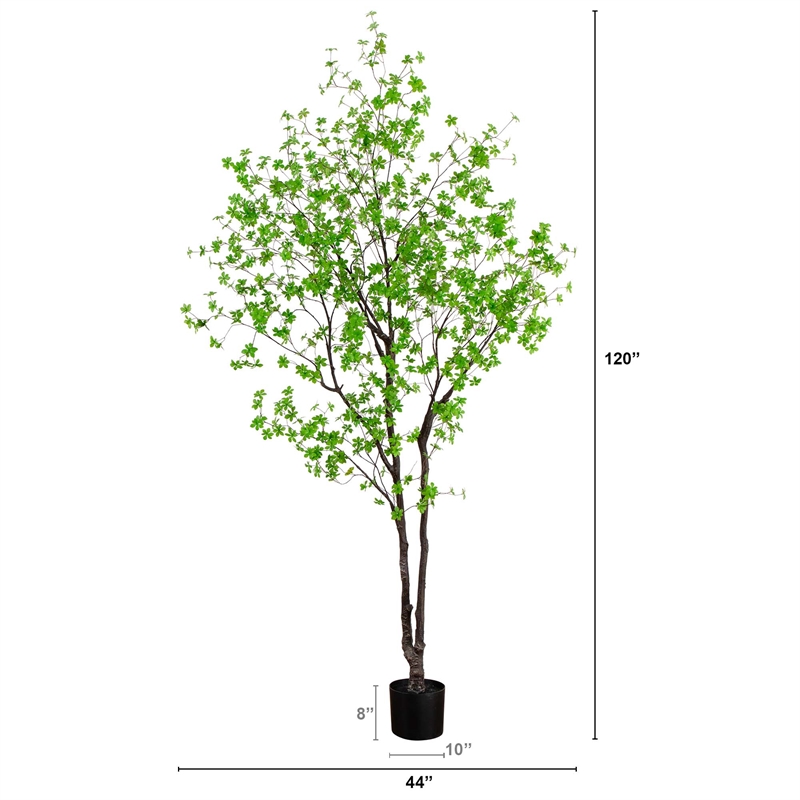 Nearly Natural 10ft Artificial Minimalist Enkianthus Tree in Green