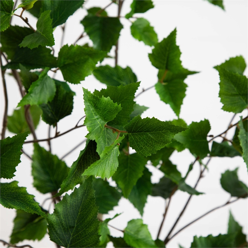 Nearly Natural 6ft Artificial Birch Tree with Real Touch Leaves in Green