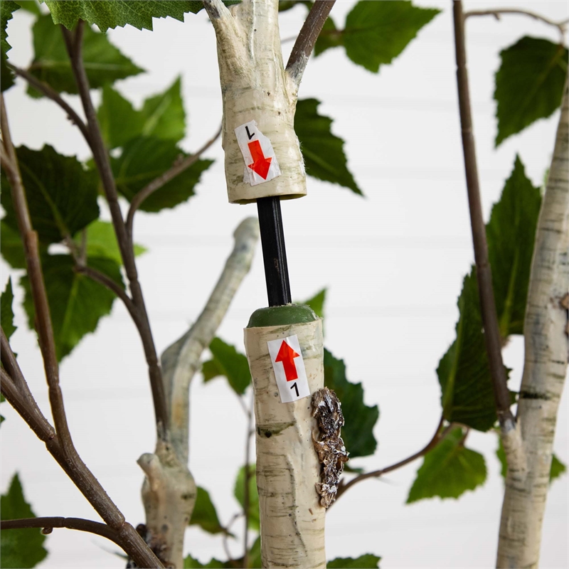 Nearly Natural 6ft Artificial Birch Tree with Real Touch Leaves in Green