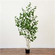 Nearly Natural 6ft Artificial Birch Tree with Real Touch Leaves in Green
