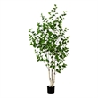 Nearly Natural 6ft Artificial Birch Tree with Real Touch Leaves in Green