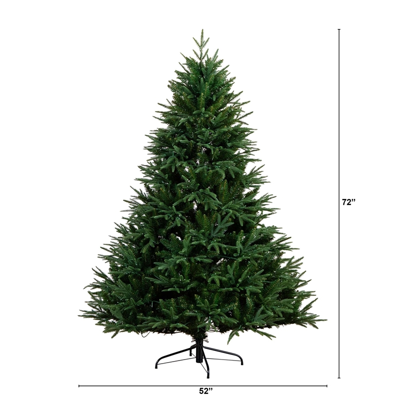 Nearly Natural 6ft Pre-Lit Edmonton Fir Light Show Memory Shape Christmas Tree