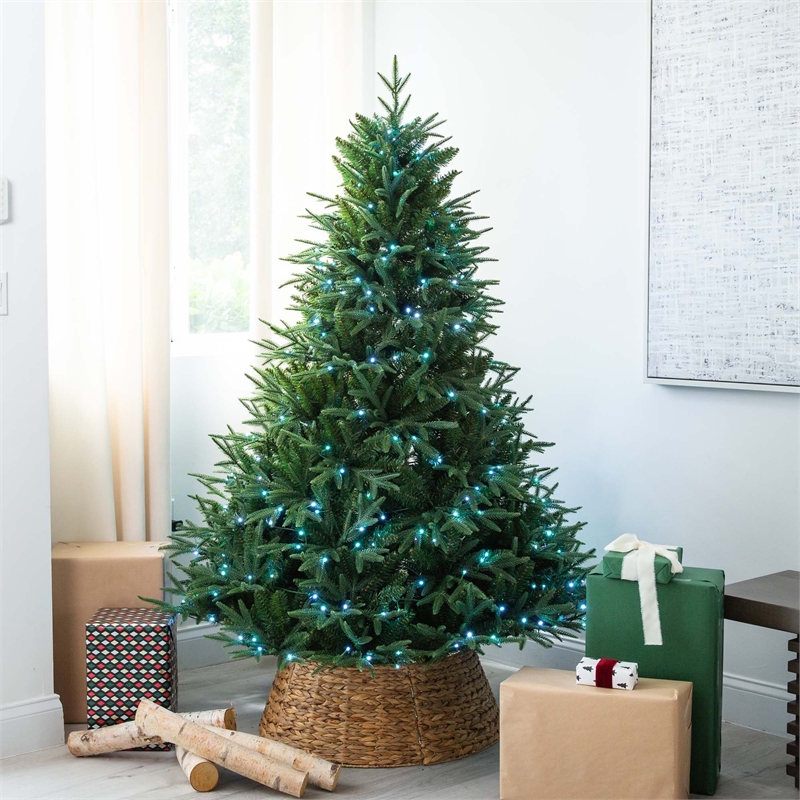 Nearly Natural 6ft Pre-Lit Edmonton Fir Light Show Memory Shape Christmas Tree