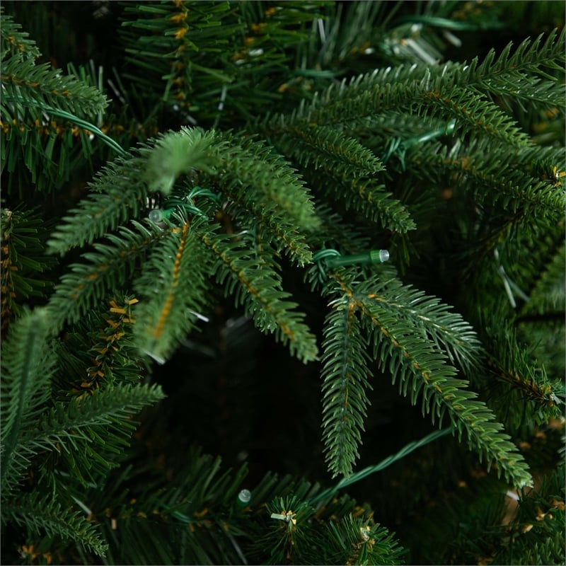 Nearly Natural 6ft Pre-Lit Edmonton Fir Light Show Memory Shape Christmas Tree