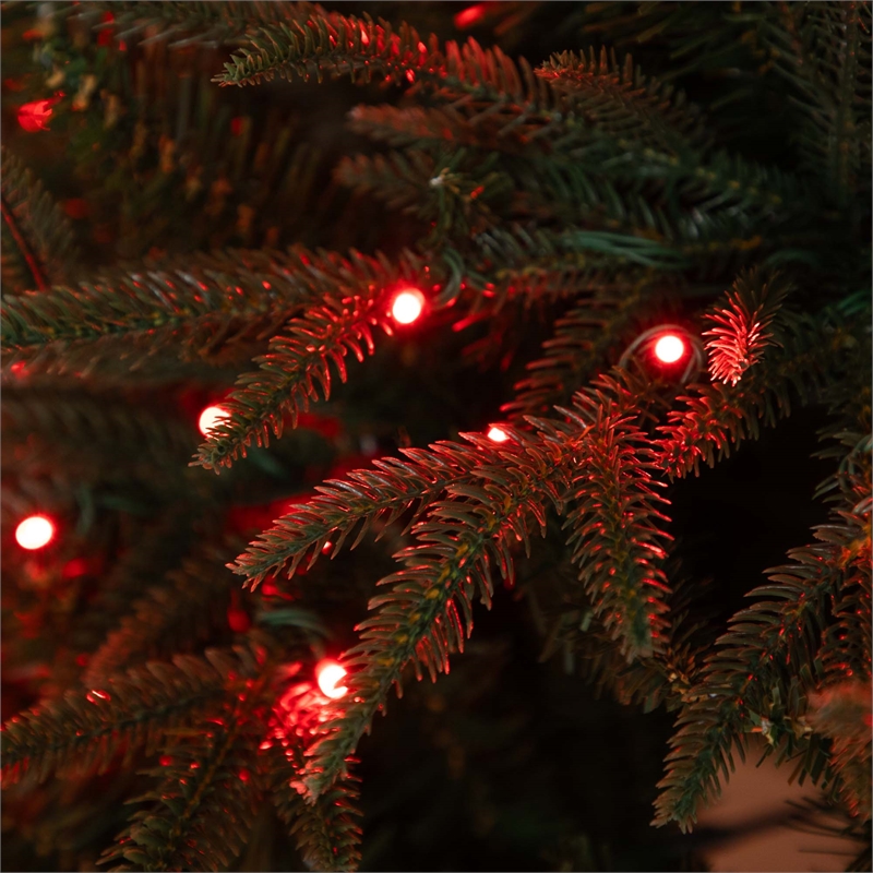 Nearly Natural 6ft Pre-Lit Edmonton Fir Light Show Memory Shape Christmas Tree
