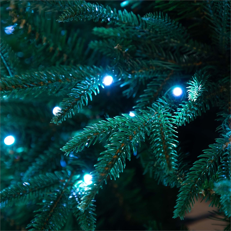 Nearly Natural 6ft Pre-Lit Edmonton Fir Light Show Memory Shape Christmas Tree