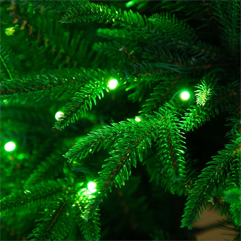 Nearly Natural 6ft Pre-Lit Edmonton Fir Light Show Memory Shape Christmas Tree