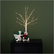 Nearly Natural 2ft Pre-Lit Artificial White Birch Tree with 60 Warm White LED