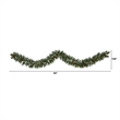 Nearly Natural 9ft Frosted Swiss Pine Artificial Garland w/ 50 Clear LED