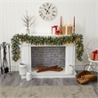 Nearly Natural 9ft Frosted Swiss Pine Artificial Garland w/ 50 Clear LED