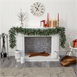 Nearly Natural 9ft Frosted Swiss Pine Artificial Garland w/ 50 Clear LED