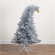 Nearly Natural 5ft Silver Tinsel Holiday Santa'sHat Christmas Tree w/Star Topper