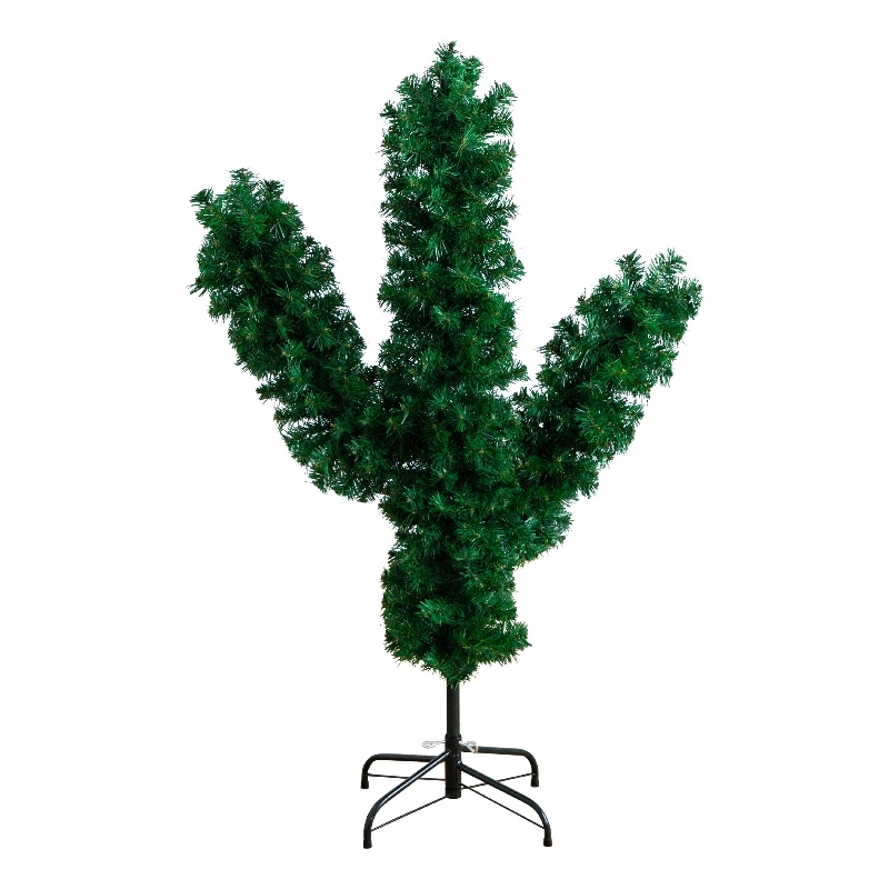 Nearly Natural 4ft Artificial Cactus Green Christmas Tree