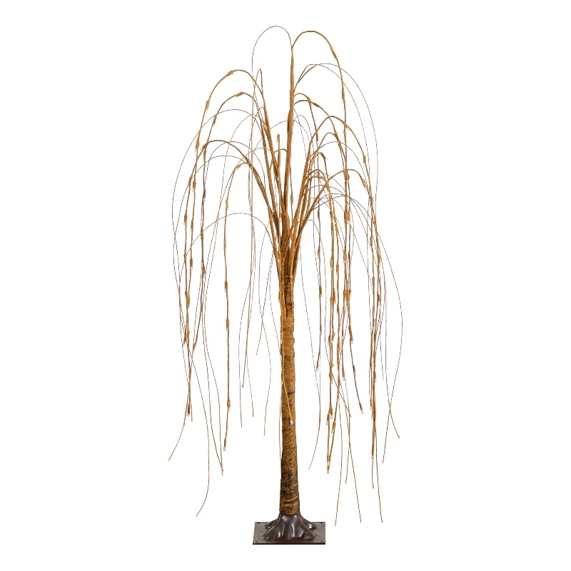 Nearly Natural 4ft Pre-Lit Artificial Willow Tree w/ 120 Warm White LED Lights