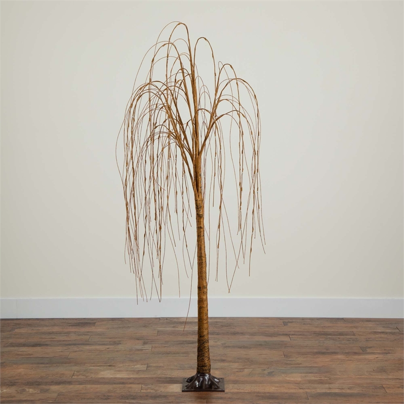 Nearly Natural 6ft Pre-Lit Artificial Willow Tree with 160 Warm White LED Lights
