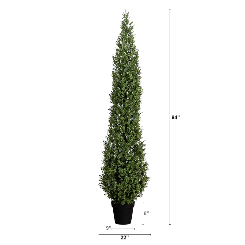 Nearly Natural 7ft UV Resistant Artificial Boxwood Topiary Tree (Indoor/Outdoor)