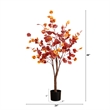 Nearly Natural 4ft Pre-Lit Autumn Eucalyptus Fall Tree w/ 160 Warm White LED