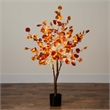 Nearly Natural 4ft Pre-Lit Autumn Eucalyptus Fall Tree w/ 160 Warm White LED
