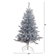 Nearly Natural 4ft Artificial Silver Christmas Tree with 130 Cool White LED