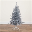 Nearly Natural 4ft Artificial Silver Christmas Tree with 130 Cool White LED