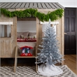 Nearly Natural 4ft Artificial Silver Christmas Tree with 130 Cool White LED